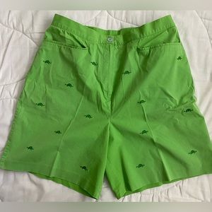 EP Pro Green Golf Shorts w/ Embroidered Turtles, Sz 8